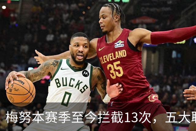 梅努本赛季至今拦截13次，五大联赛球员中最多